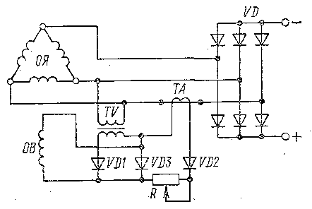 Принципиальная электрическая схема вентильного сварочного генератора