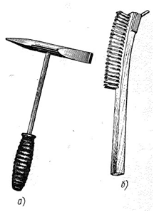 Инструмент для зачистки шва, молоток, металлическая щетка